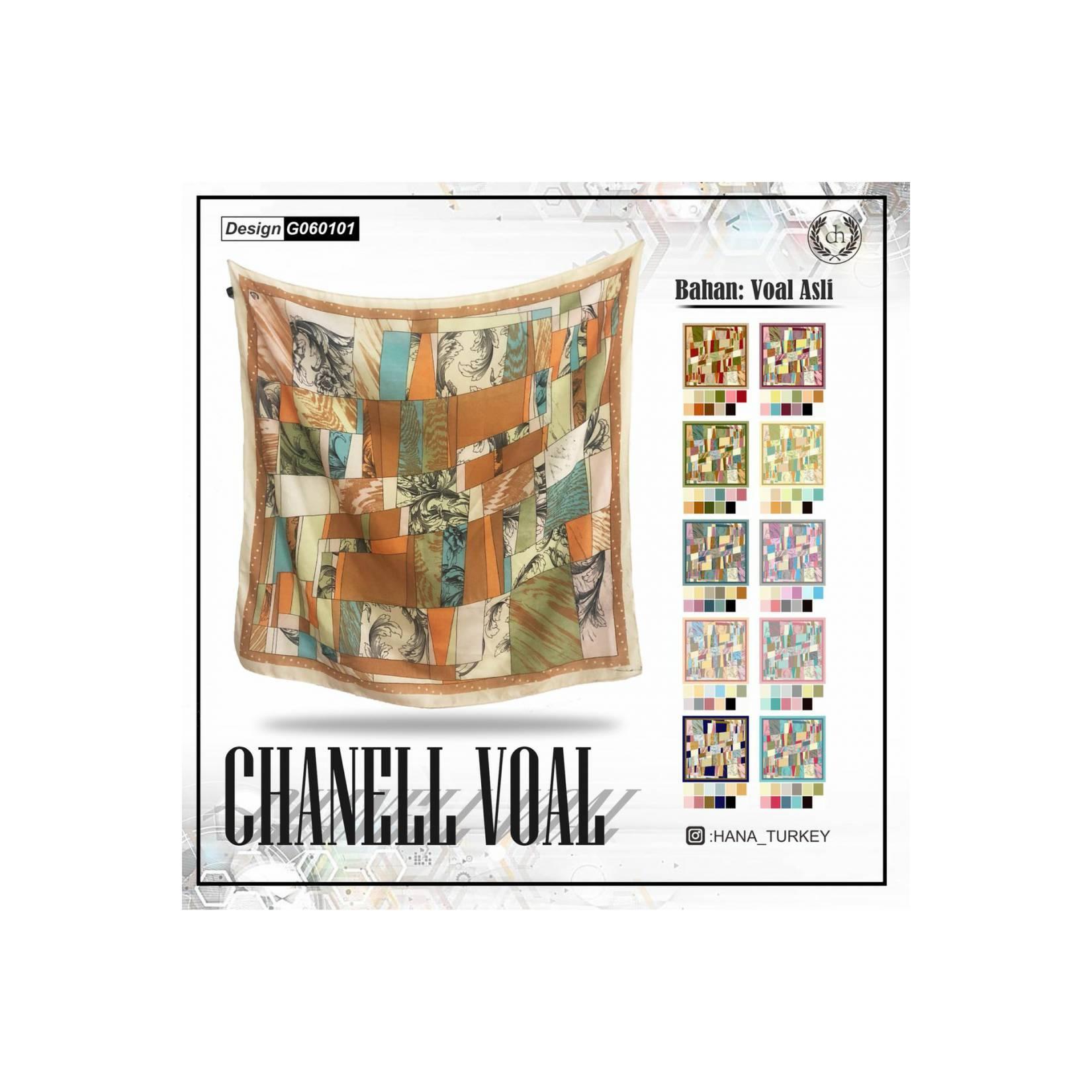kerudung segi empat chanell voal design 1-4 kodian