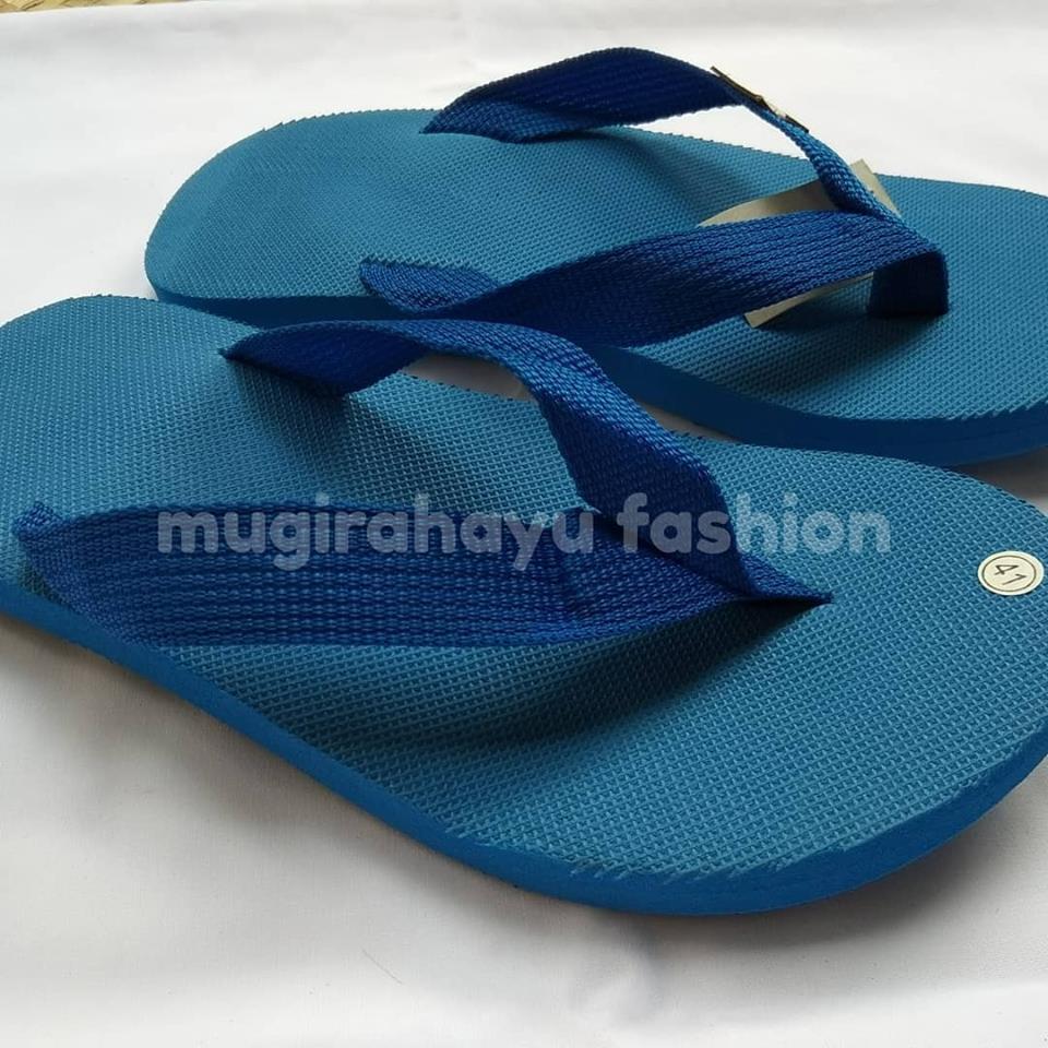 Sandal Spon Cowok Biru - Sendal Jepit Pria