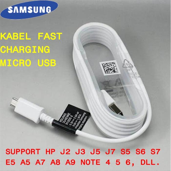 Kabel Data USB Samsung S4 S5 S6 S7 J3 J5 J7 A3 A5 A7 Note 2 4 5 Hp 2014 2015 2016 Charger Cable Fast