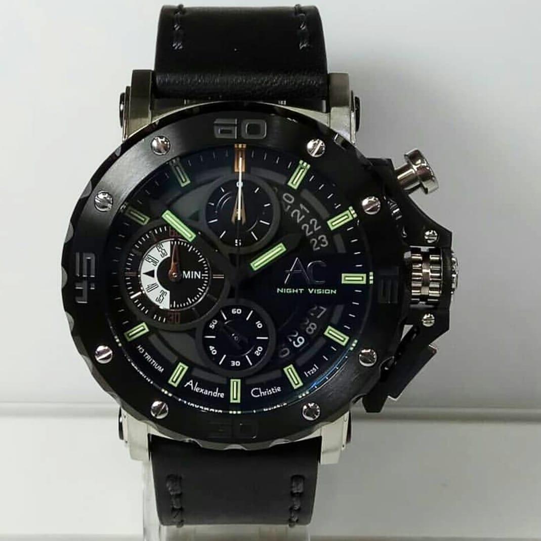 Alexandre Christie AC9201NMC Original Jam Tangan Pria Stainless Leather