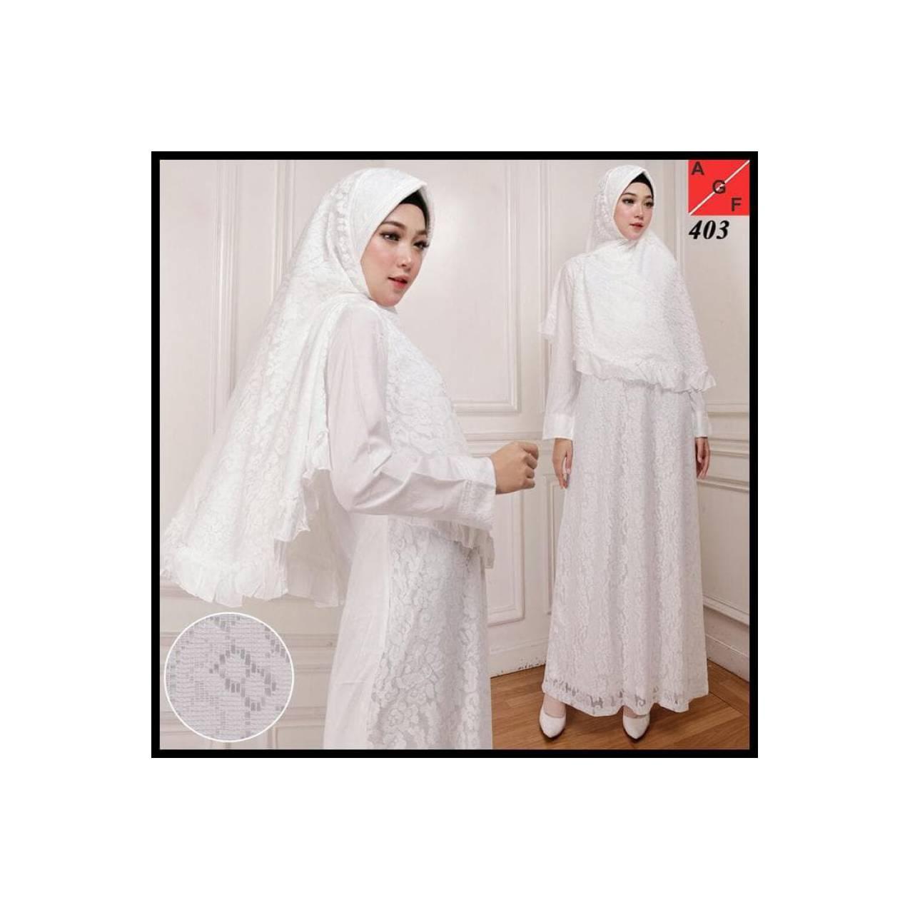 MURAH MERIAH BAJU GAMIS WANITA / GAMIS JUMBO / MUSLIM PUTIH #403 JMB