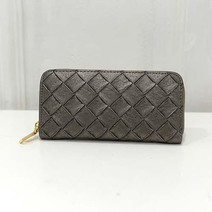 dompet panjang wanita anyam kulit sintetis women wallet leather bdo112