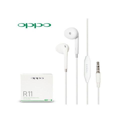 Headset Oppo for R11 A57 A37 Handsfree Earphone 3.5mm Jack in Ear Music Earphone - Putih