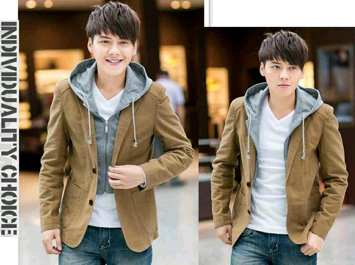 Jaket pria/Jaket wanita/Jaket jeans/Jaket bomber/Jaket levis/Jaket parka/Jaket bomber pria/Jaket gunung/Jaket retro/Jaket jeans wanita Jaket Blazer Cowok Hoodie Zip Casual Brown