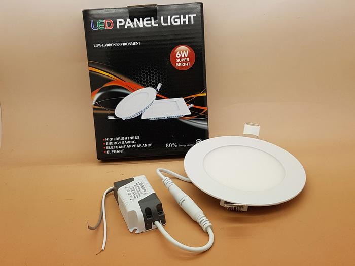ORIGINAL - Led Panel 6 watt light Model BULAT Merk SANLY ( NYALA SUPER BRIGHT )