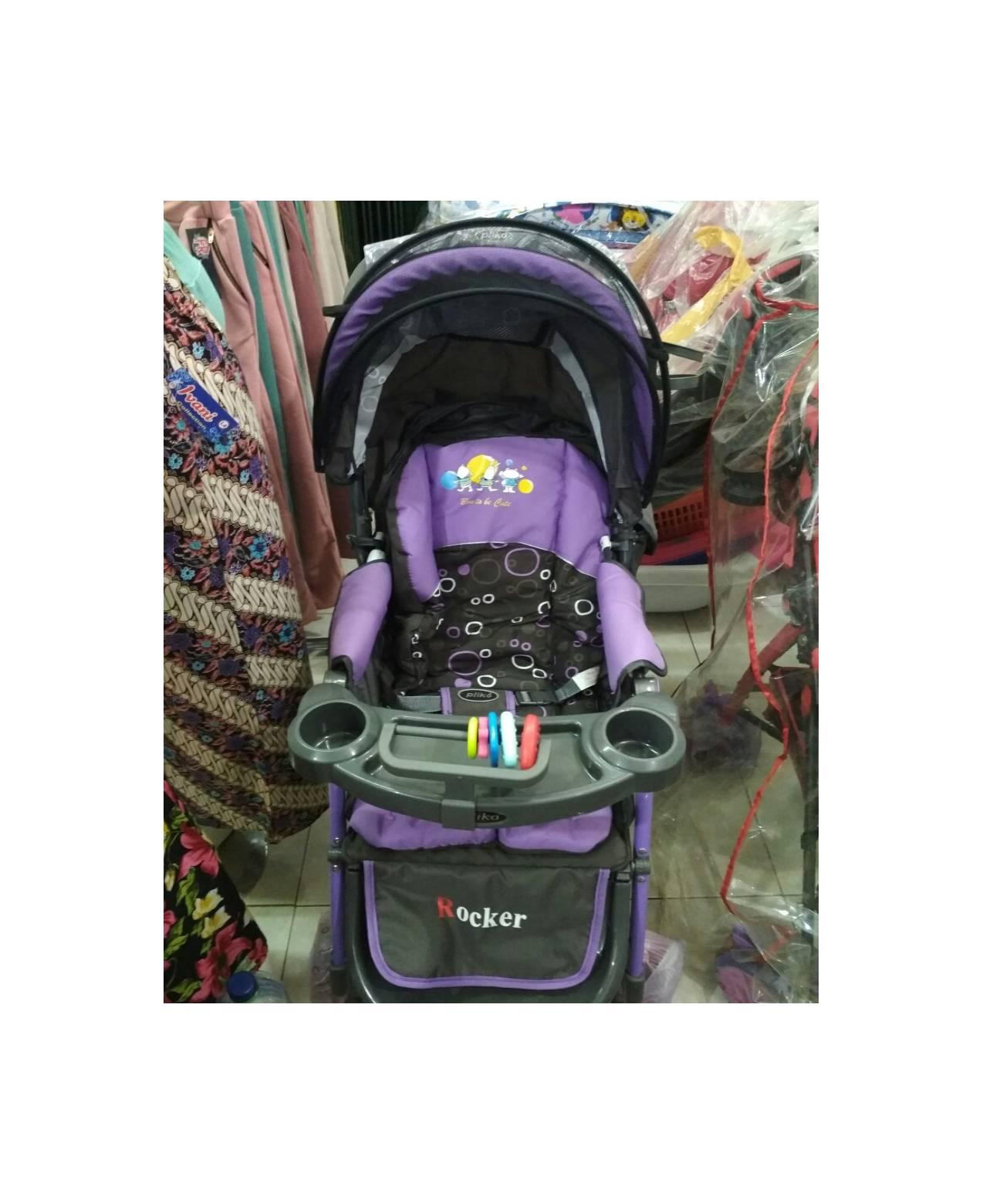 stroller bayi pliko rocker/roda 4 warna ungu