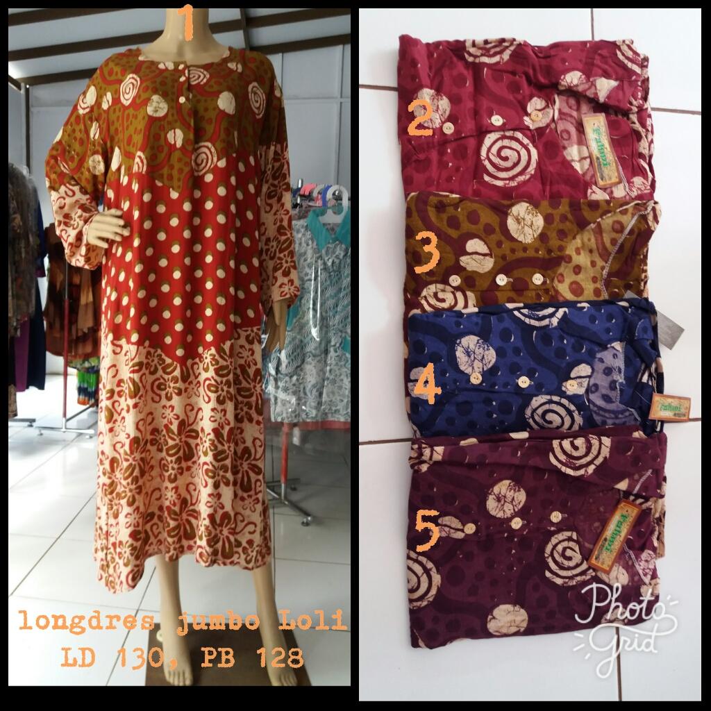 daster gamis super jumbo daun polka: LD 132-134