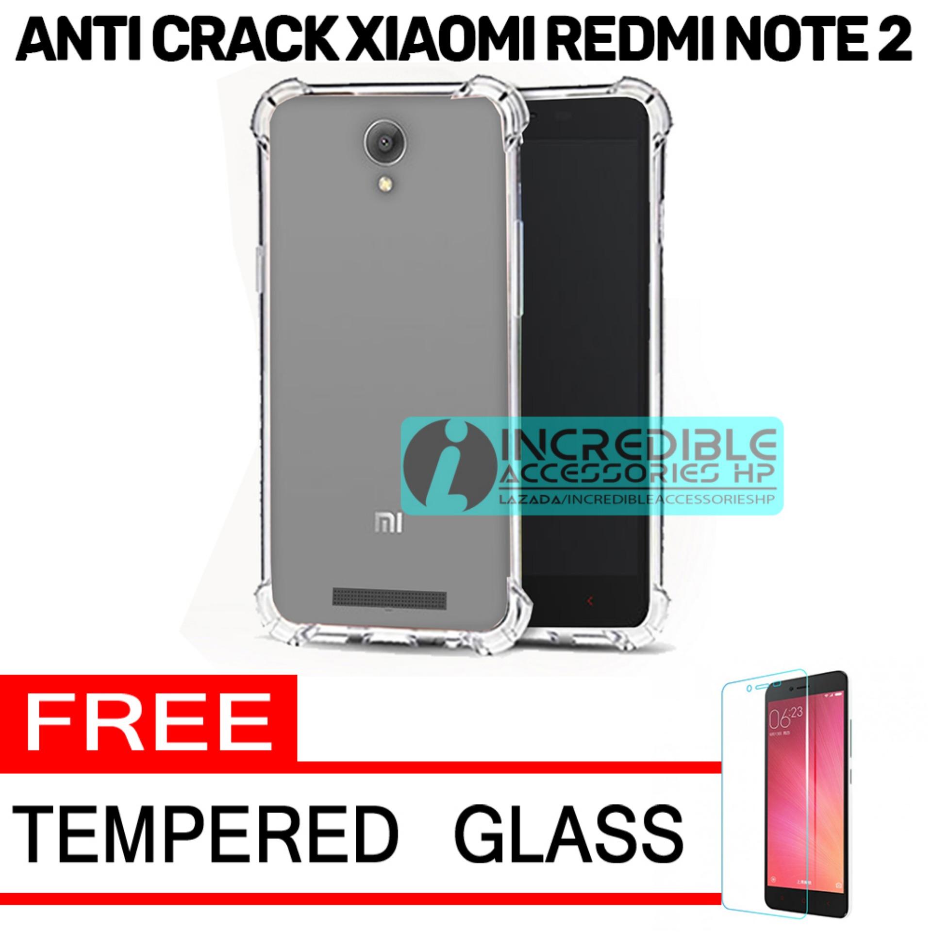 Softcase Silicon Anti Shock / Anti Crack Elegant Softcase for Xiaomi Redmi Note 2 - White Clear + Free Tempered Glass