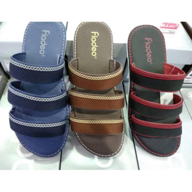 Sandal casual pria fladeo original 100% fullset box new arrival hitam 39-43