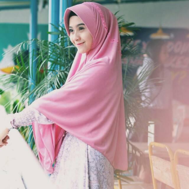 Jilbab instan serut hijab kaos adem daily syari krudung santai simple murah kerudung PITA ATAS XL