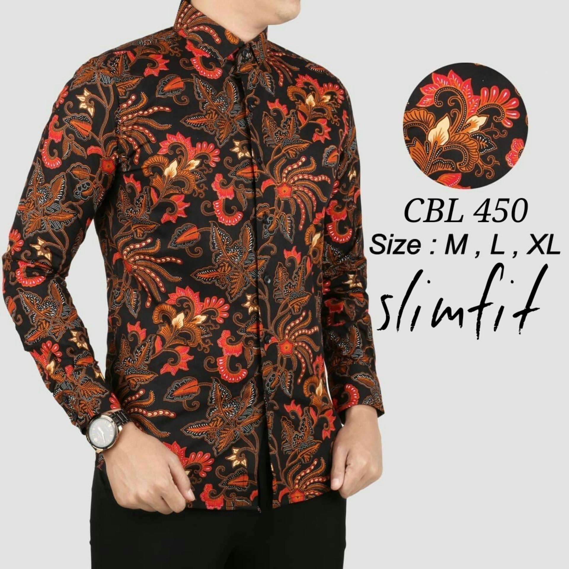 Batik D 573 Peria - Baju Batik Pria- Kemeja Pria Slim Fit Lengan Panjang Keren-Batik Pria
