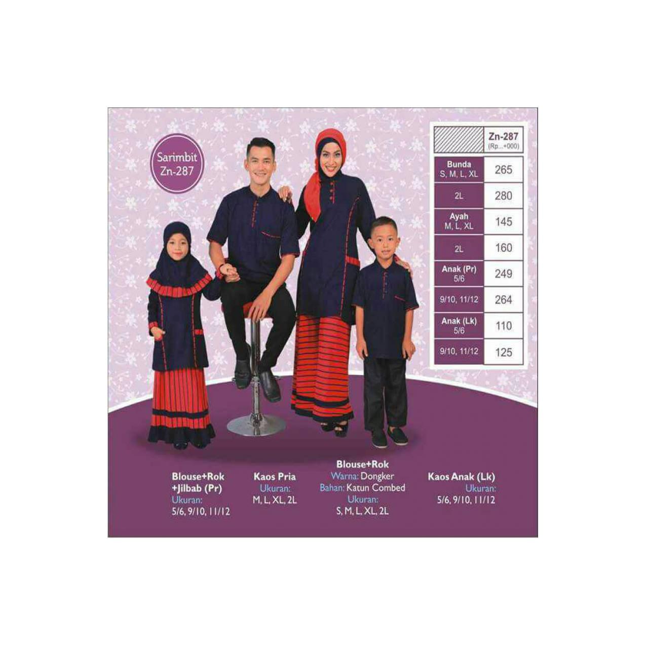 Sarimbit - Zenitha ZN 287 Dongker - Busana Muslim Keluarga Komplit