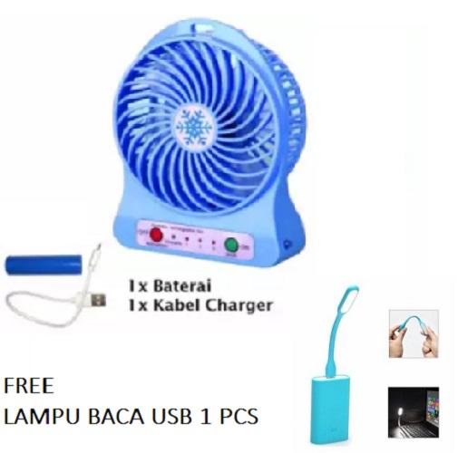 Kipas Angin Tornado Kencang Mantap 7STAR Mini Portable Travel + Gratis Lampu Baca USB LED