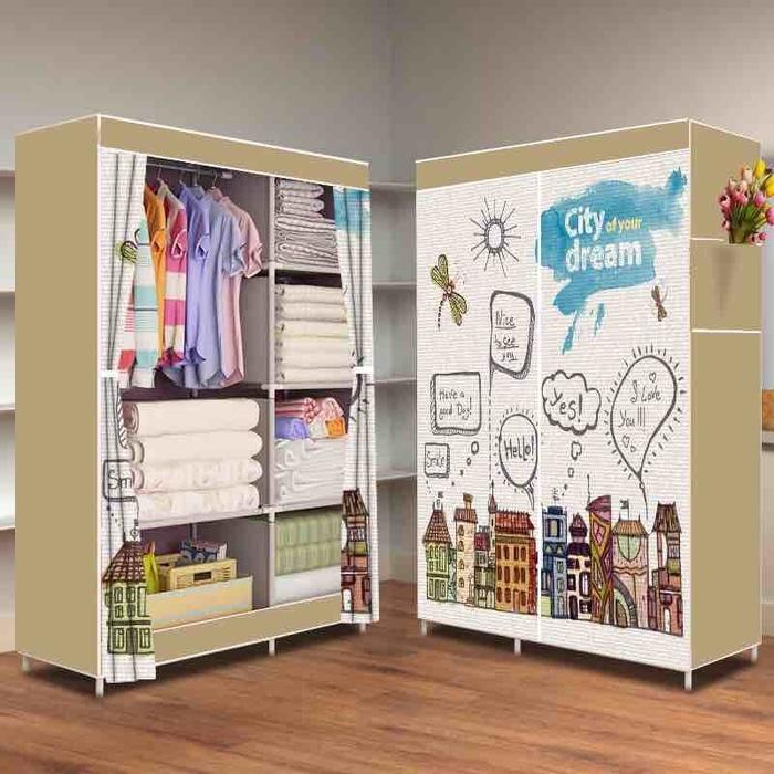 PROMO - CITYDREAM 2018 Multifunction Wardrobe lemari pakaian rak baju // Lemari Pakaian / Kayu / Portable / Anak / Kayu Jati / Plastik Murah / Plastik Portable / Plasting Gantung / Sliding / Bayi / Bongkar Pasang / Murah