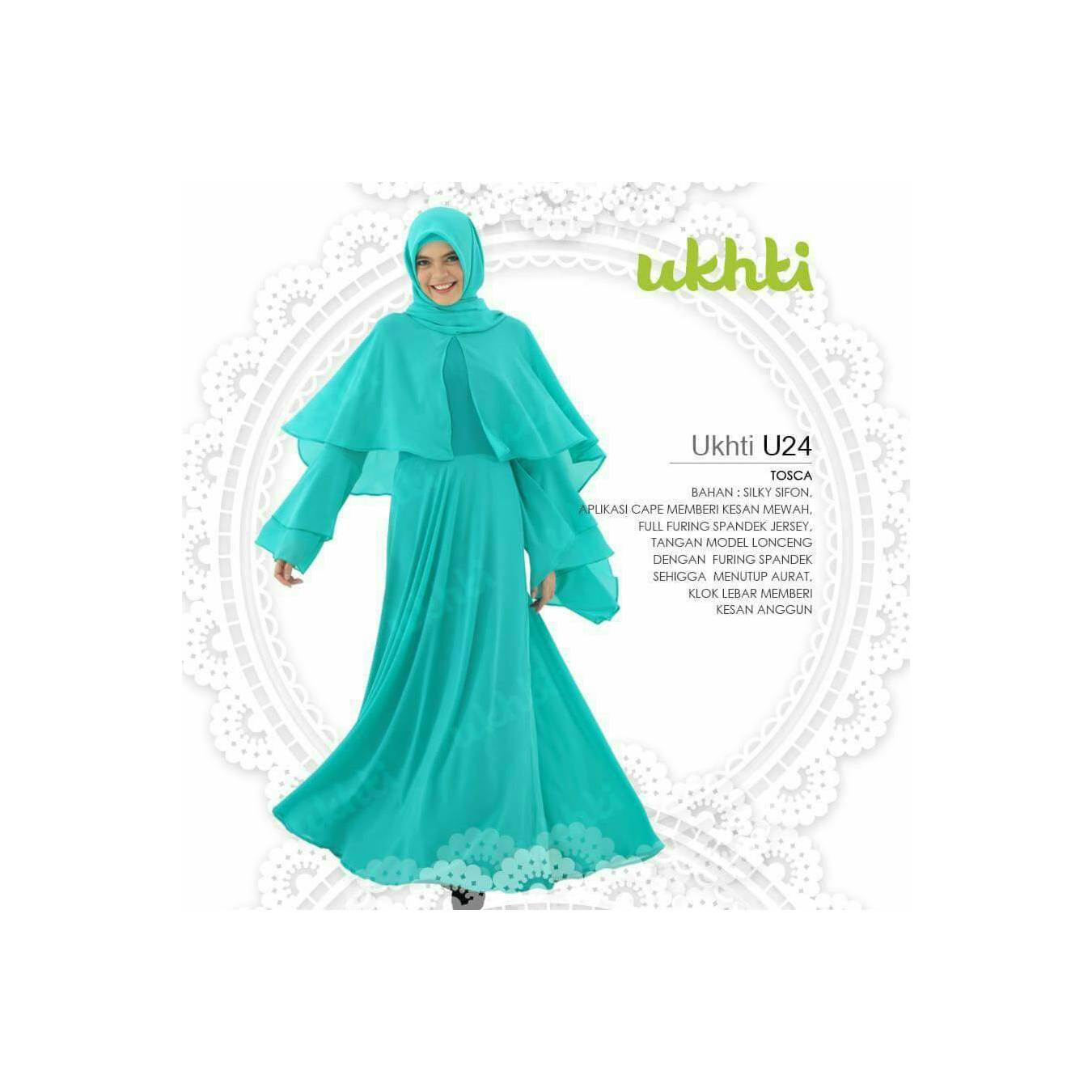 PROMO! Gamis Ukhti U 24 Size XL Bahan Silky Sifon