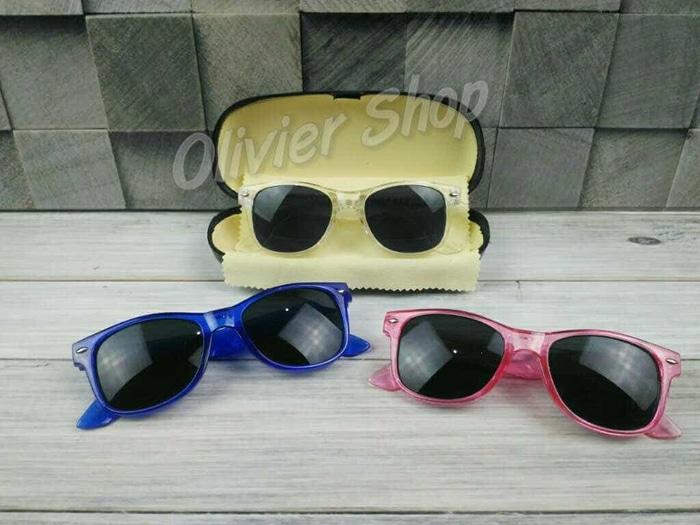 Kacamata Anak Bayi Hitam Frame Warna Bening ( Baby Sunbathing Jemur )