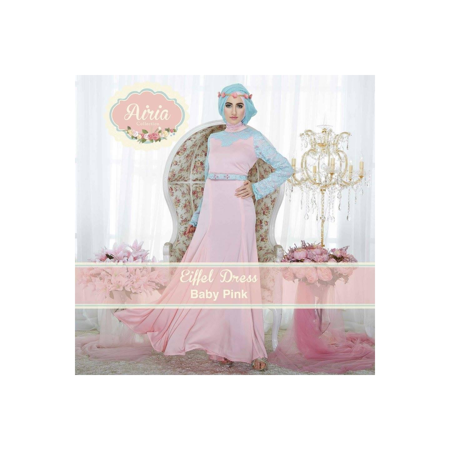 Rana Eiffel Dress/Gamis Pesta/Baju Muslim Couple