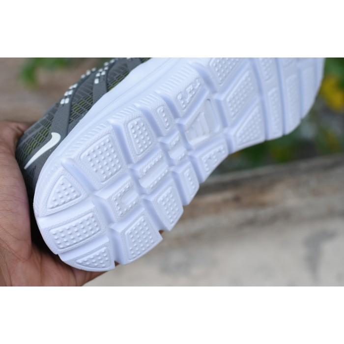 Promo Termurah Sepatu Sport Nike Airmax Flyknit 3D Skin Abu Hijau Stabilo Running Gratis Ongkir