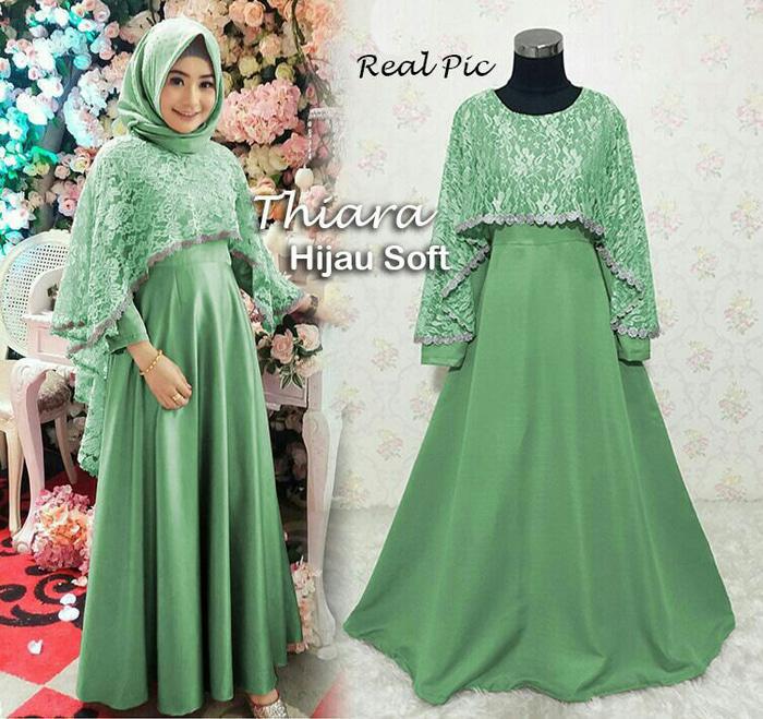 Kenzmal- Maxi Gamis Dress Baju Muslim Wanita Pesta Selma Hijau Soft