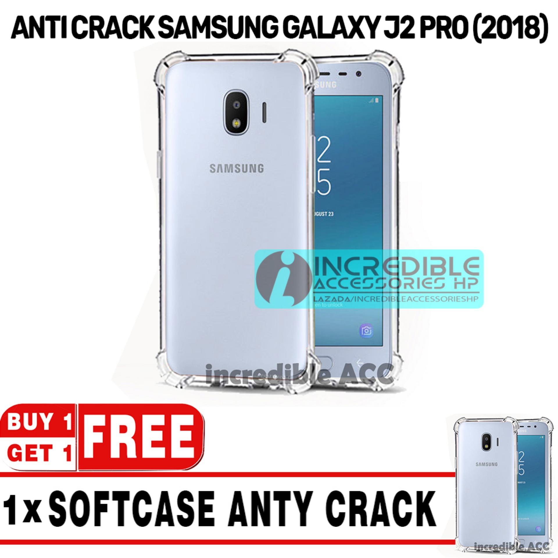 BELI 1 GRATIS 1 | Samsung Galaxy J2 Pro (2018) Anti Crack Softcase Elegant Transparant Jelly Case - White Clear