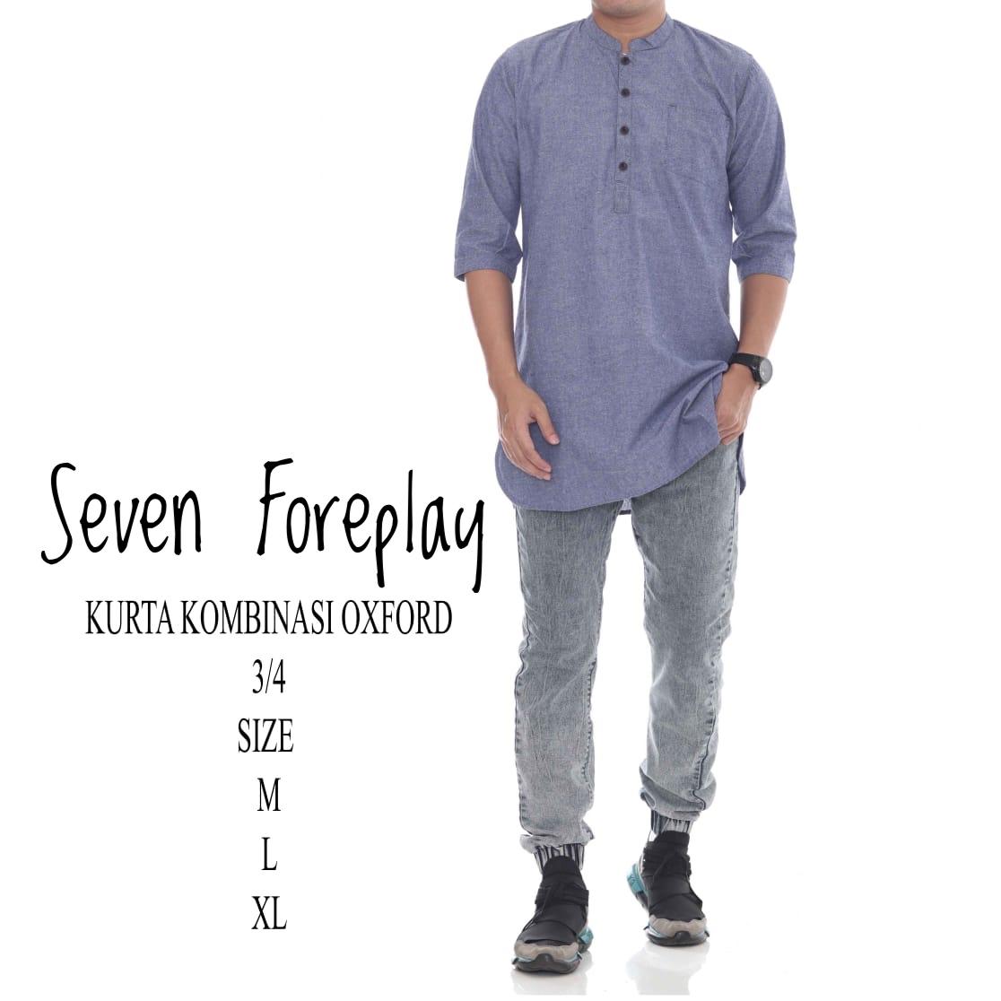 Kemeja Koko Pakistan Baju Gamis Muslim Baju Qurta Pria Lengan 3/4 ABU Terbaru SF07