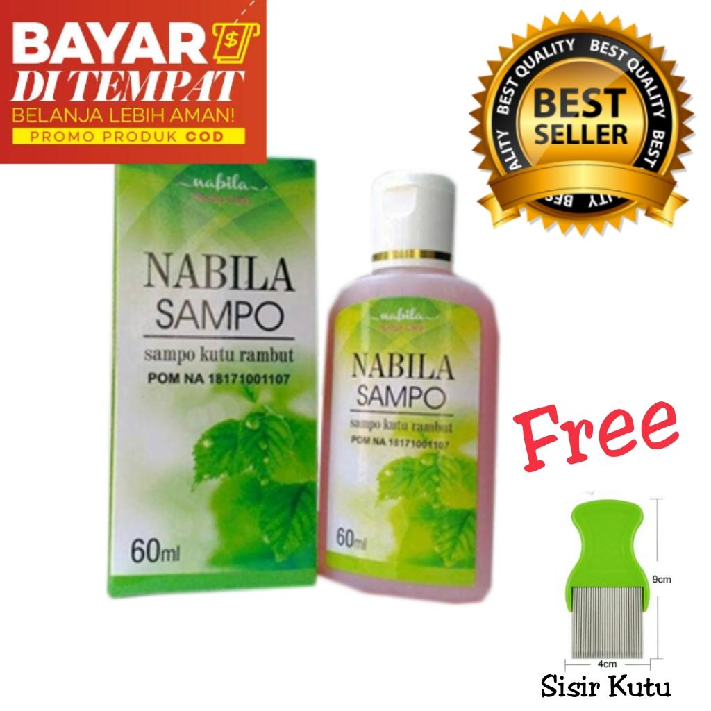 Sampo Nabila / Nabila Shampo / Sampo Kutu Rambut Herbal / Pembasmi Kutu dan Telur Kutu / Free Sisir Kutu Stainless / Serit