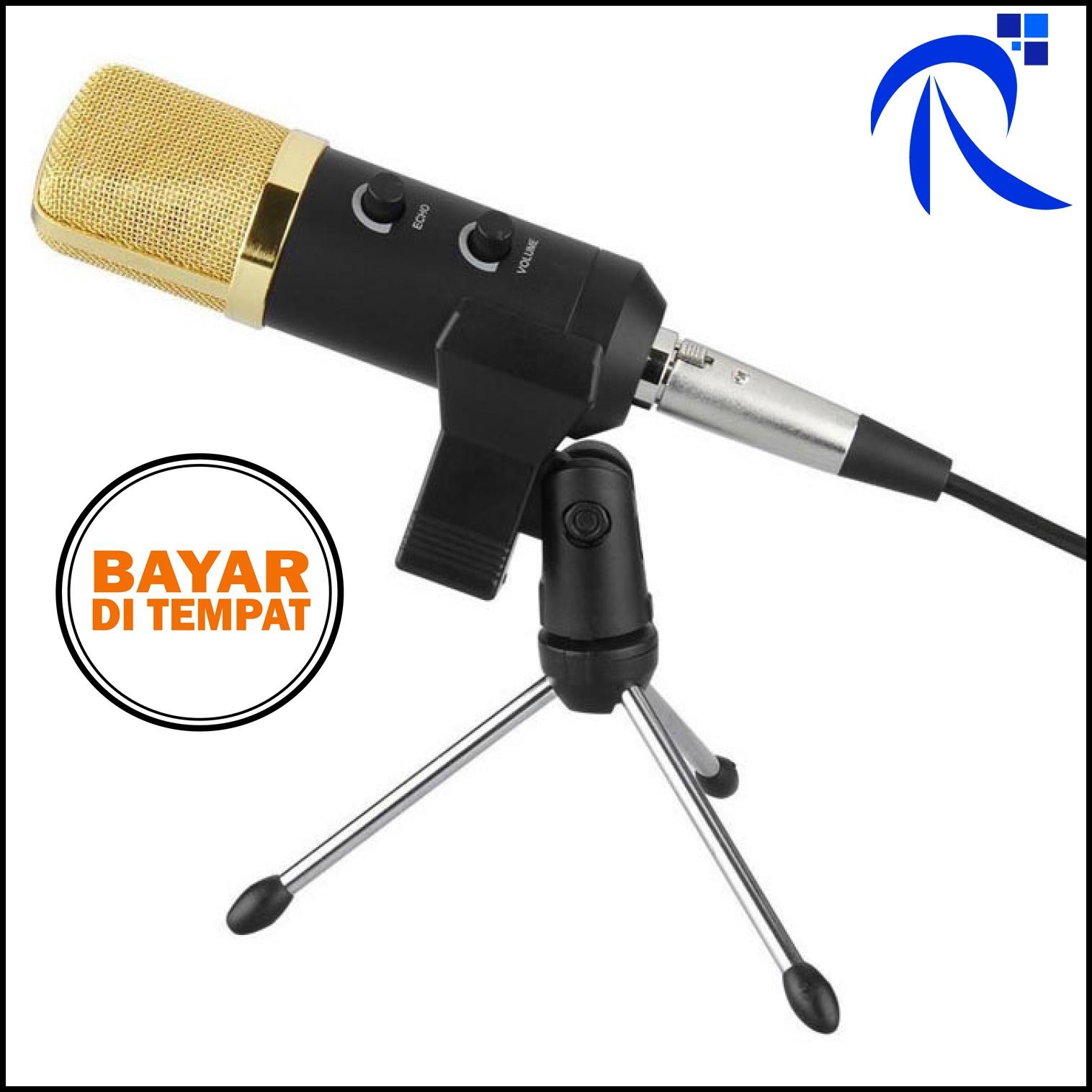 Mikrofon Condenser Usb Konektor Dengan Mini Tripod Stand - Mk-F100tl - Black / Hitam Microphone Dengan Stand Holder Lengkap FREE ONGKIR !!