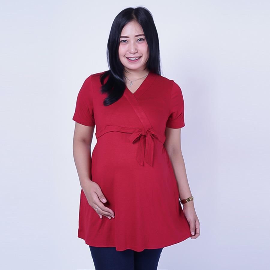 Ning Ayu Baju Hamil Kaos Pita Nathalia Blouse - SD 292 / Baju Hamil untuk kerja Lengan Panjang / Baju Hamil Seksi / Baju Hamil Gamis / Baju Menyusui Modis / Baju menyusui Murah / Baju Menyusui Terbaru / Baju Menyusui Keren