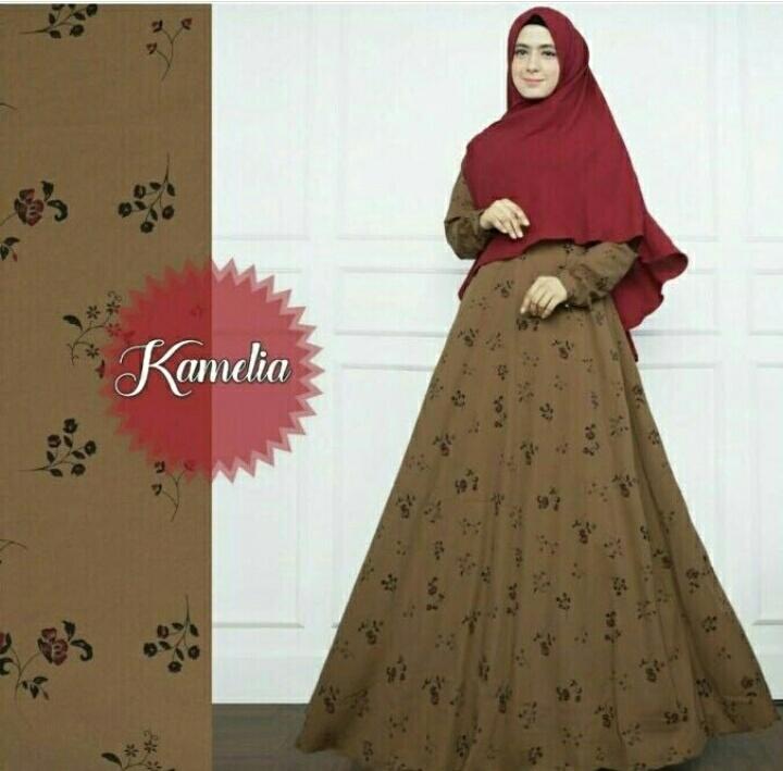 Fabelliners Store - syar'i monalisa / busana muslim wanita - Coklat Motif