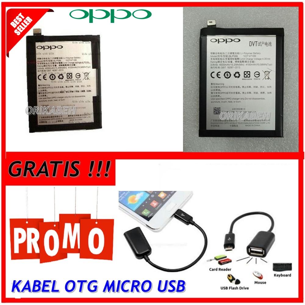 Oppo Baterai / Battery BLP599 For Oppo R7 Plus Original - Kapasitas 4100mAh + Gratis Kabel Otg Micro Usb ( orikabeh )