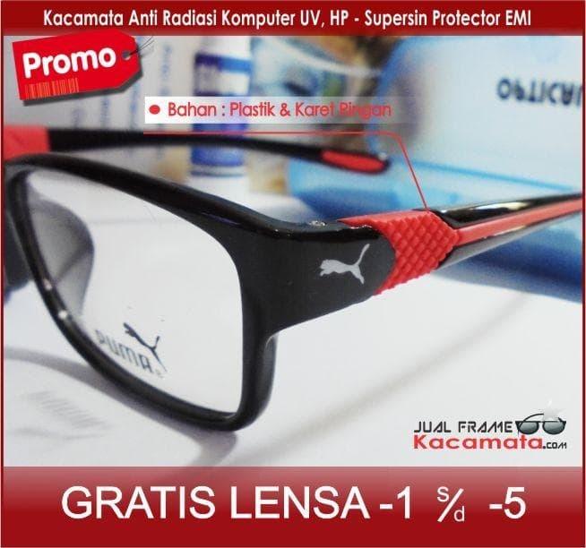 Kacamata Puma Sporty + Lensa Minus/Baca Frame Baca Pria/Cewek Casual