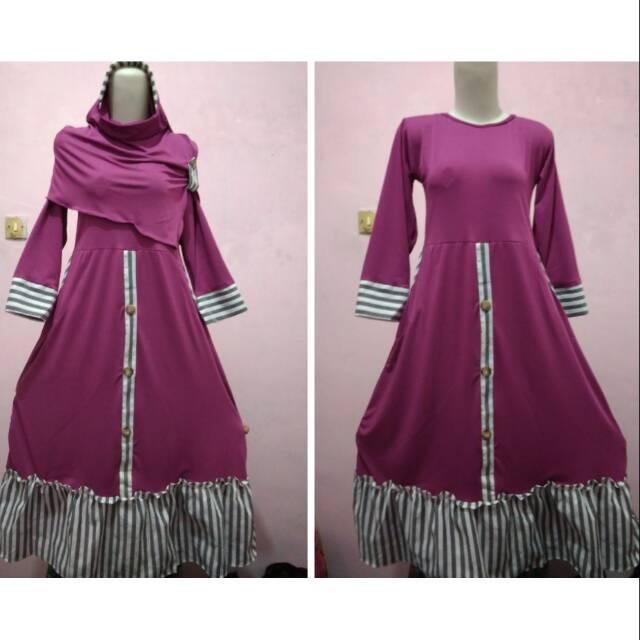Gamis remaja rempel busana muslim wanita anak perempuan tanggung 12 - 14th ()
