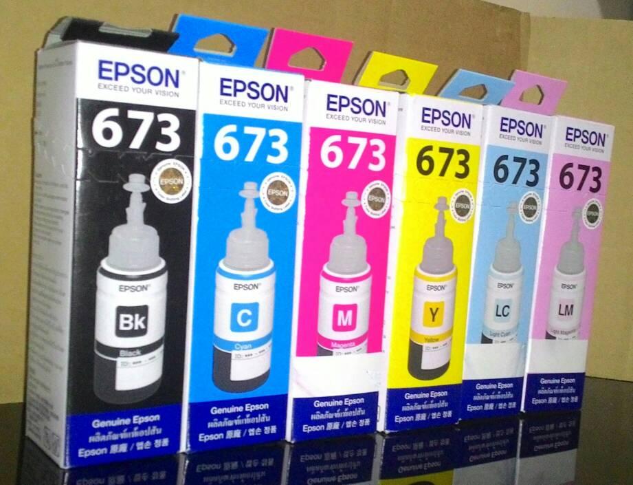 Tinta printer epson original L800 L805 L850 L1800 673 T673 1 set