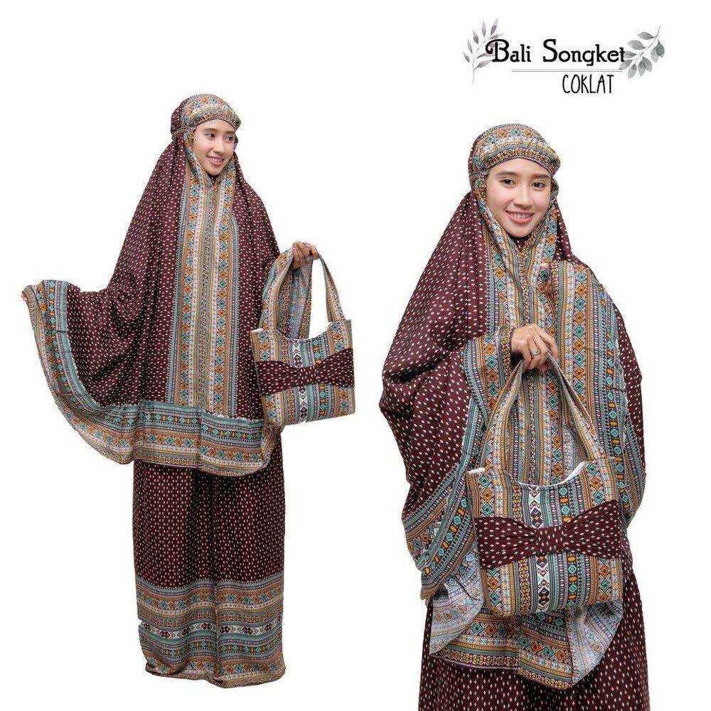 GROSIR MUKENA DEWASA BALI SONGKET COKLAT di lapak Grosir Mukena Dessy mukenadessy