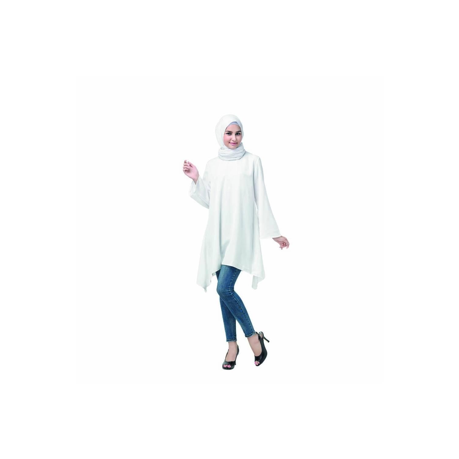 Tunik Bahan Katun Efata Warna Putih Size M XL