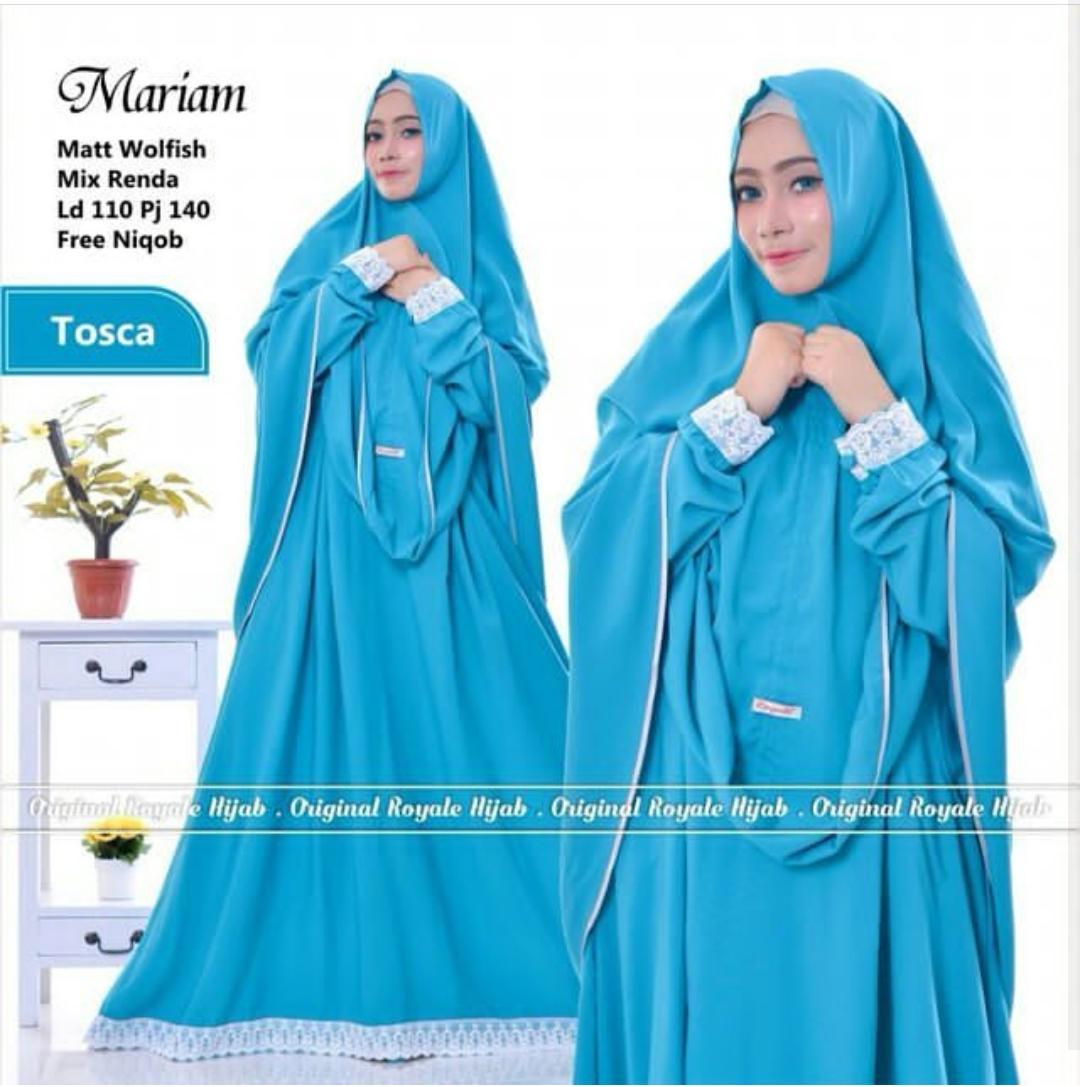 Baju Muslim Original Gamis Mariam Syari Dress Wolfice Mix Renda Muslim Pakaian Panjang Modis Dress Modern Gaun Wanita Hijab Gamis Trendy Baju Casual Terbaru