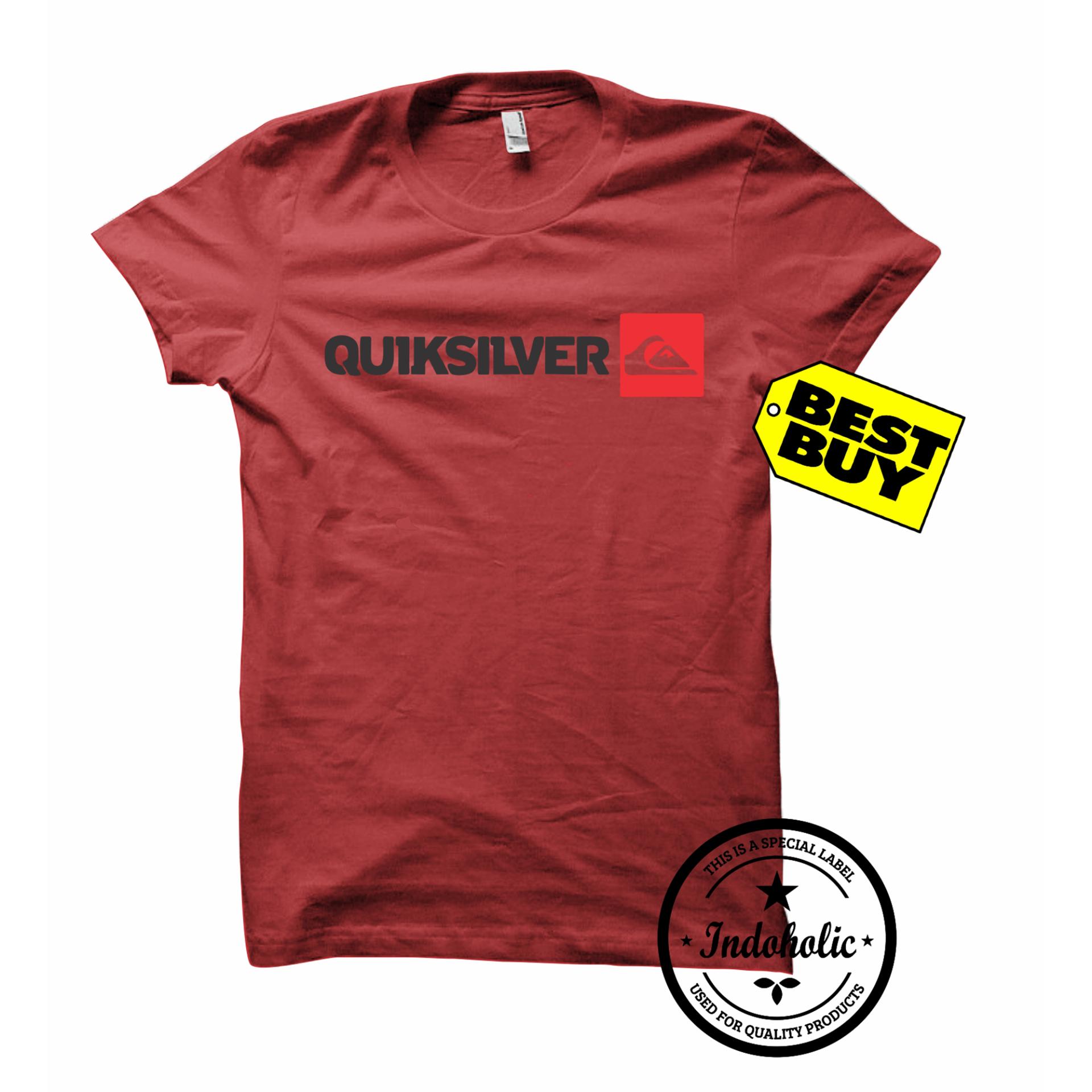 Indoholic Apparel Kaos Distro Quick Silver QuickSilver Baju Pria Bandung Lengan Tangan Pendek Raglan Reglan Muslim Moslem Premium Lebaran Gildan Murah Keren Wanita Anime