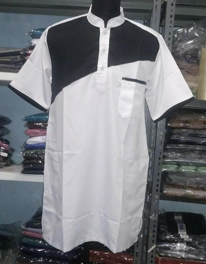 GA-putih-Gamis pakistan dewasa lengan pendek