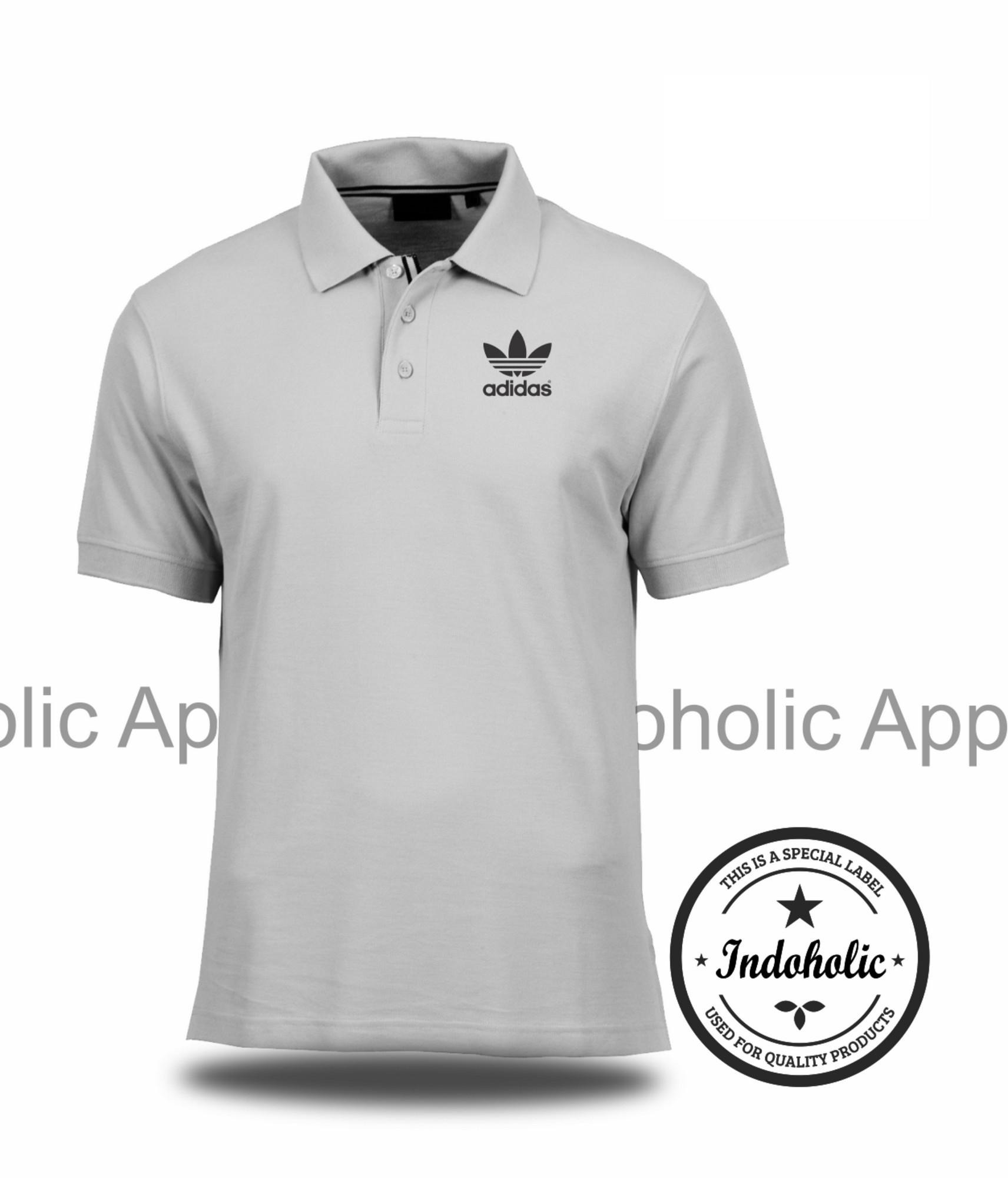 Polo Shirt Kaos Distro Sport Adidas 2 Branded T-Shirt Fashion Pria Wanita Cowok Cewek Baju T-Shirt Jakarta Bandung Terbaru Jaman Now Kekinian Atasan Pakaian Polos Pendek Kerah Berkera