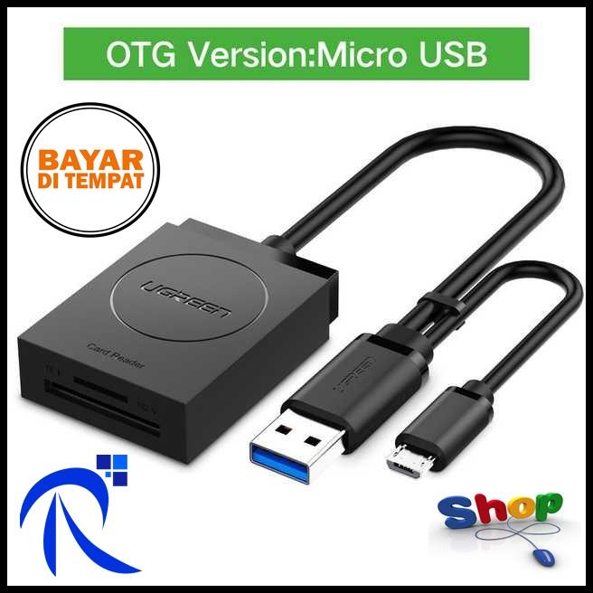 UGreen Card Reader OTG Multifungsi USB 3.0 - CR127 - Black / Hitam - Pembaca Kartu Memory Memori Mikro Microsd HP Smartphone Tablet ORIGINAL FREE ONGKIR & Bisa COD