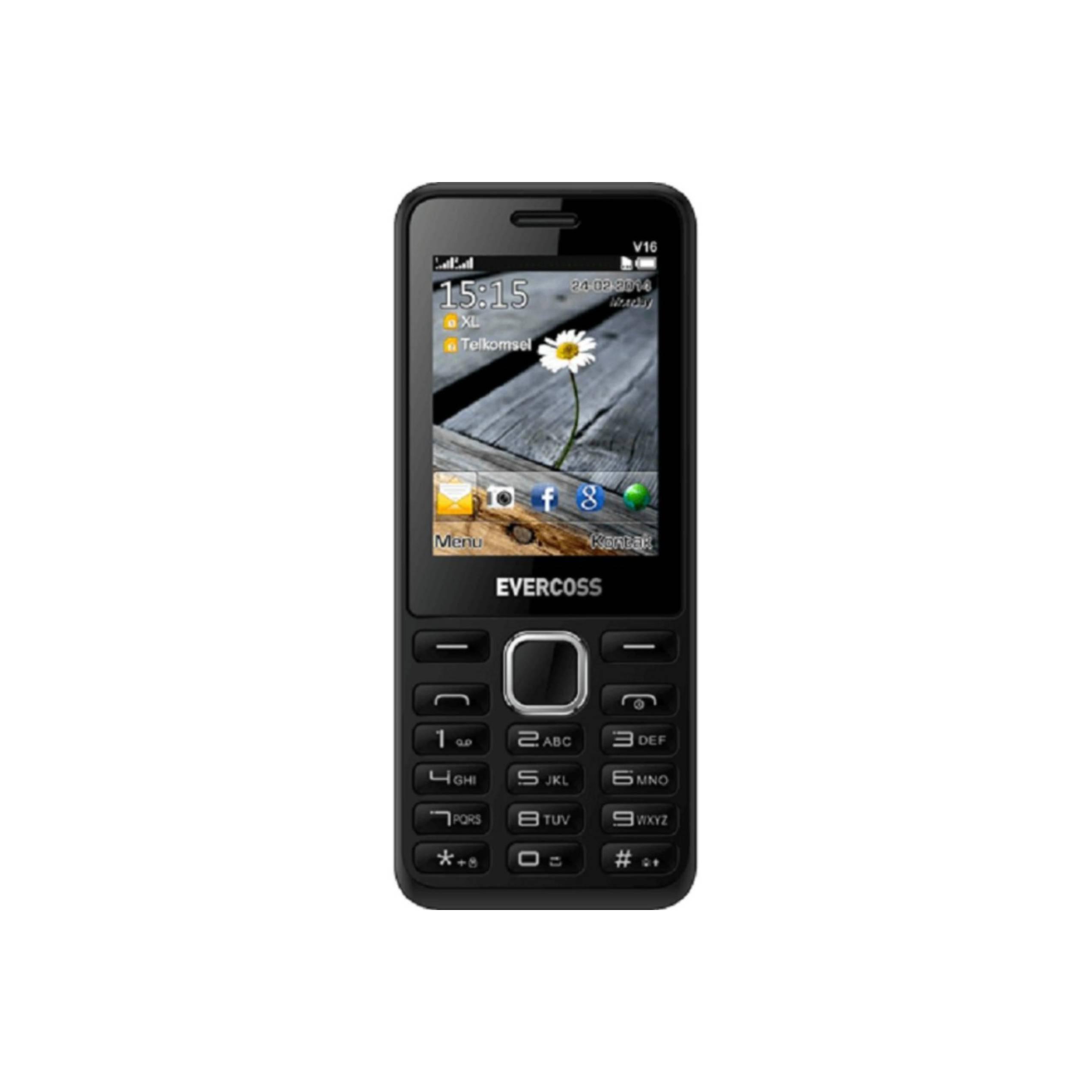 Handphone Evercoss V16 Fun Series - Dual SIM - TV Analog - Hitam