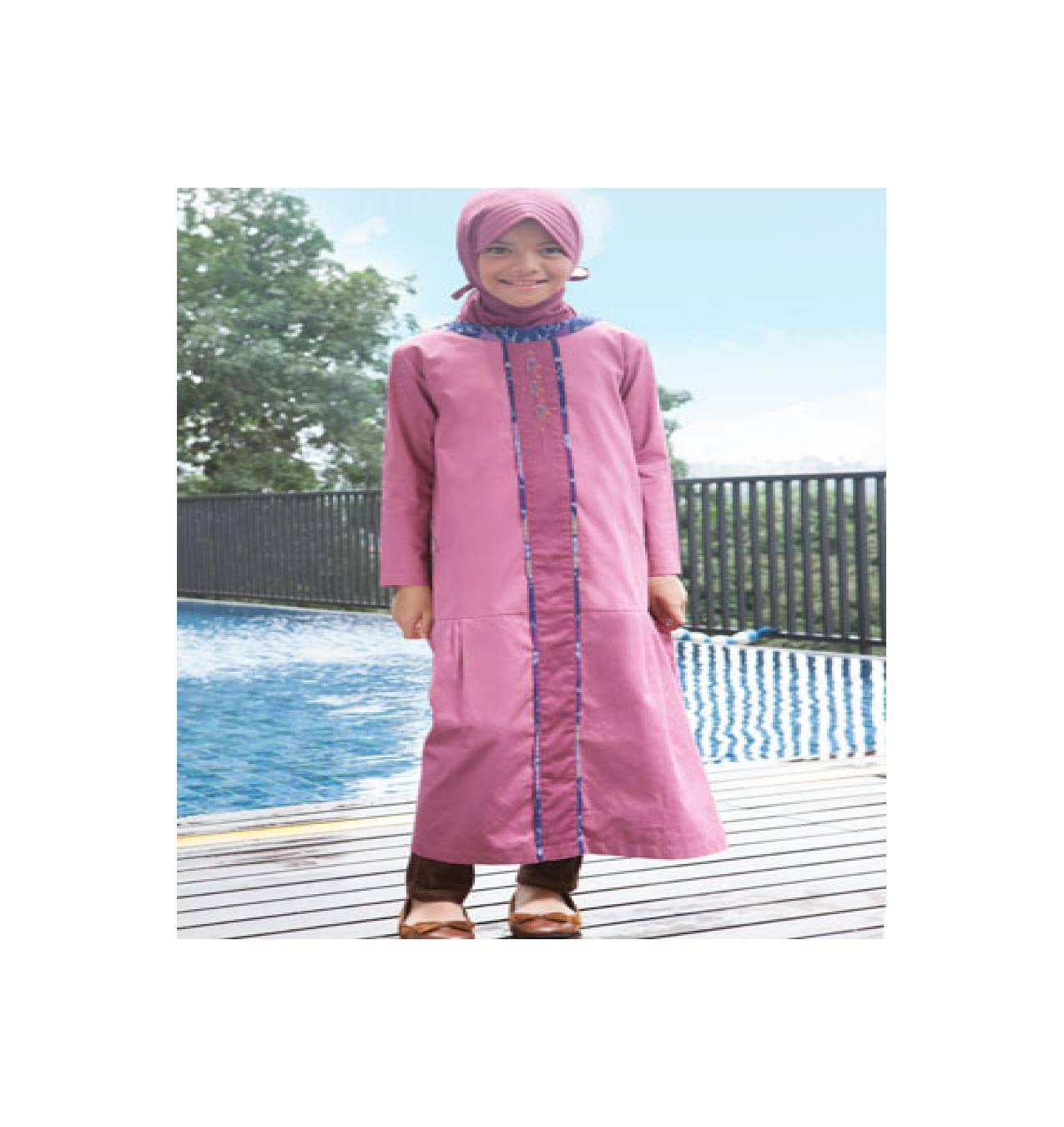 Azka Sarimbit V6 Gamis Anak Gask15 - Dry Rose