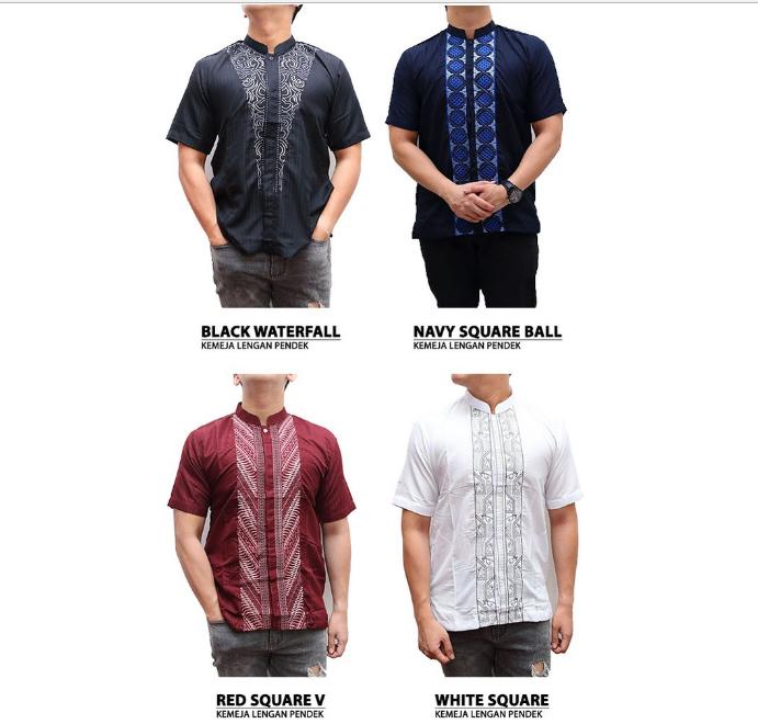 TotallyGreatShop Baju Koko Ganteng XXL - Idul Fitri - Kemeja Pria - Baju Muslim - Bingkisan Lebaran - Hem Lengan Pendek - Baju Koko Lengan Pendek - Baju Muslim Eksklusif - Baju Koko Syari - Busana Muslim Pria Terbaru - Seragam - ihbajukoko