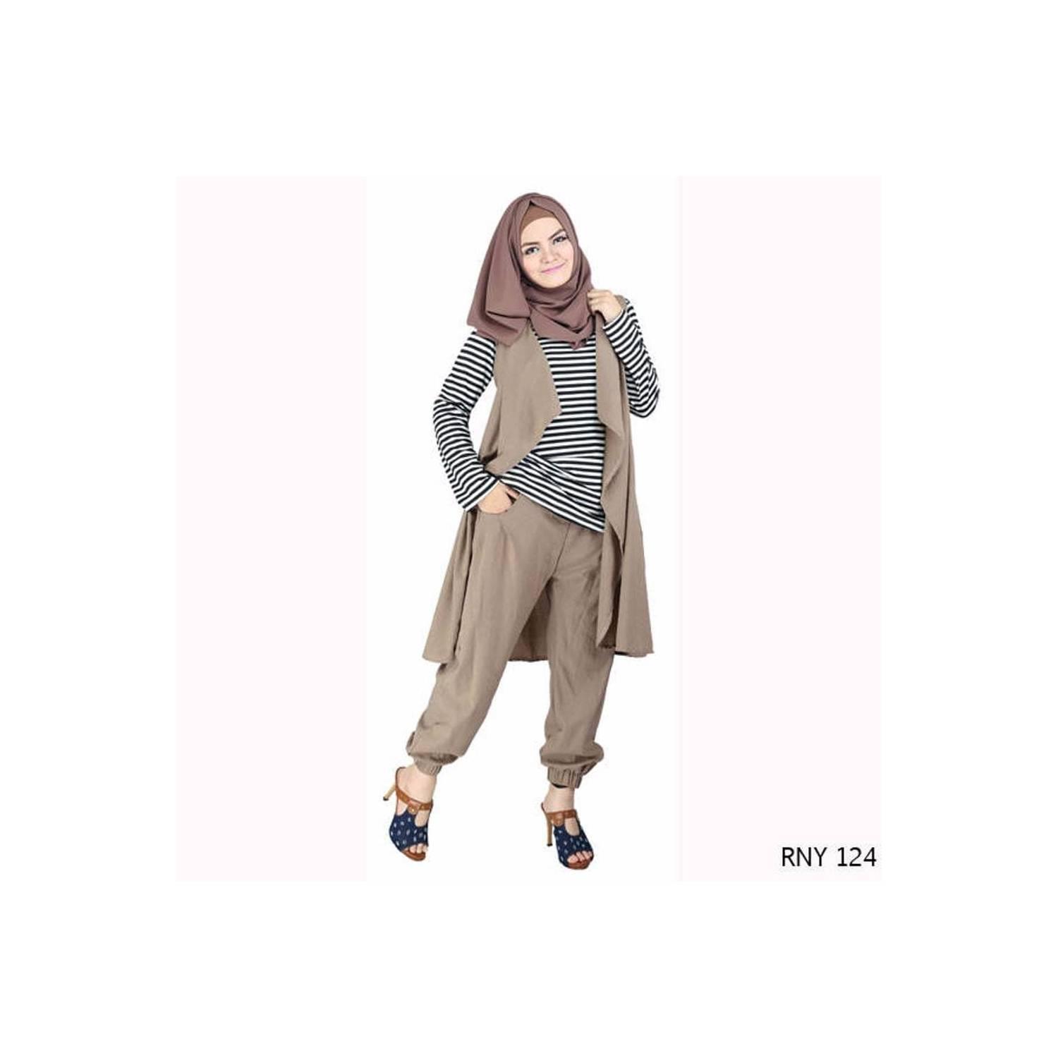 promo Gamis celana wanita Modern model Rompi