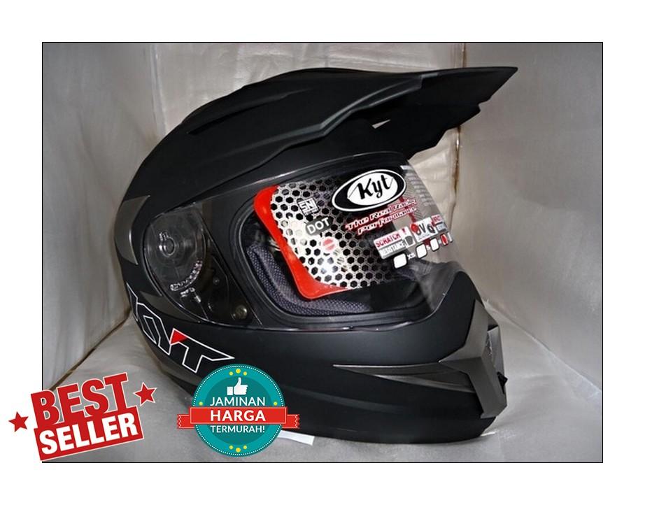 Helm KYT Enduro Solid Glossy Supermoto Original Full Face Visor