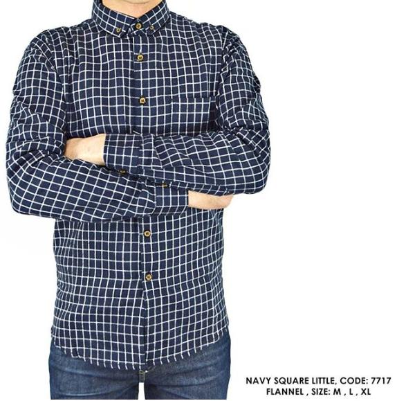 van shirt store | BAJU KEMEJA KOTAK-KOTAK | BAJU KEMEJA LENGAN PANJANG | BAJU KEMEJA SEMI FORMAL | BAJU KEMEJA FLANEL | SQUARE NAVY FLANNEL SHIRT