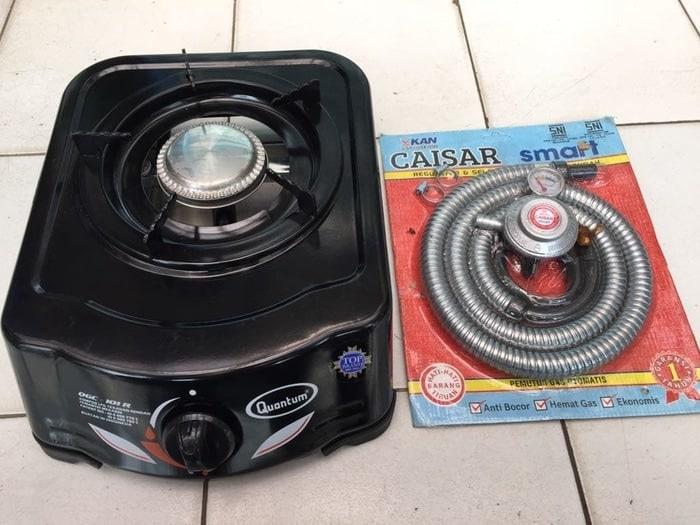 QUANTUM QGC-101 R Paket (Selang & regulator) Kompor Gas 1 Tungku
