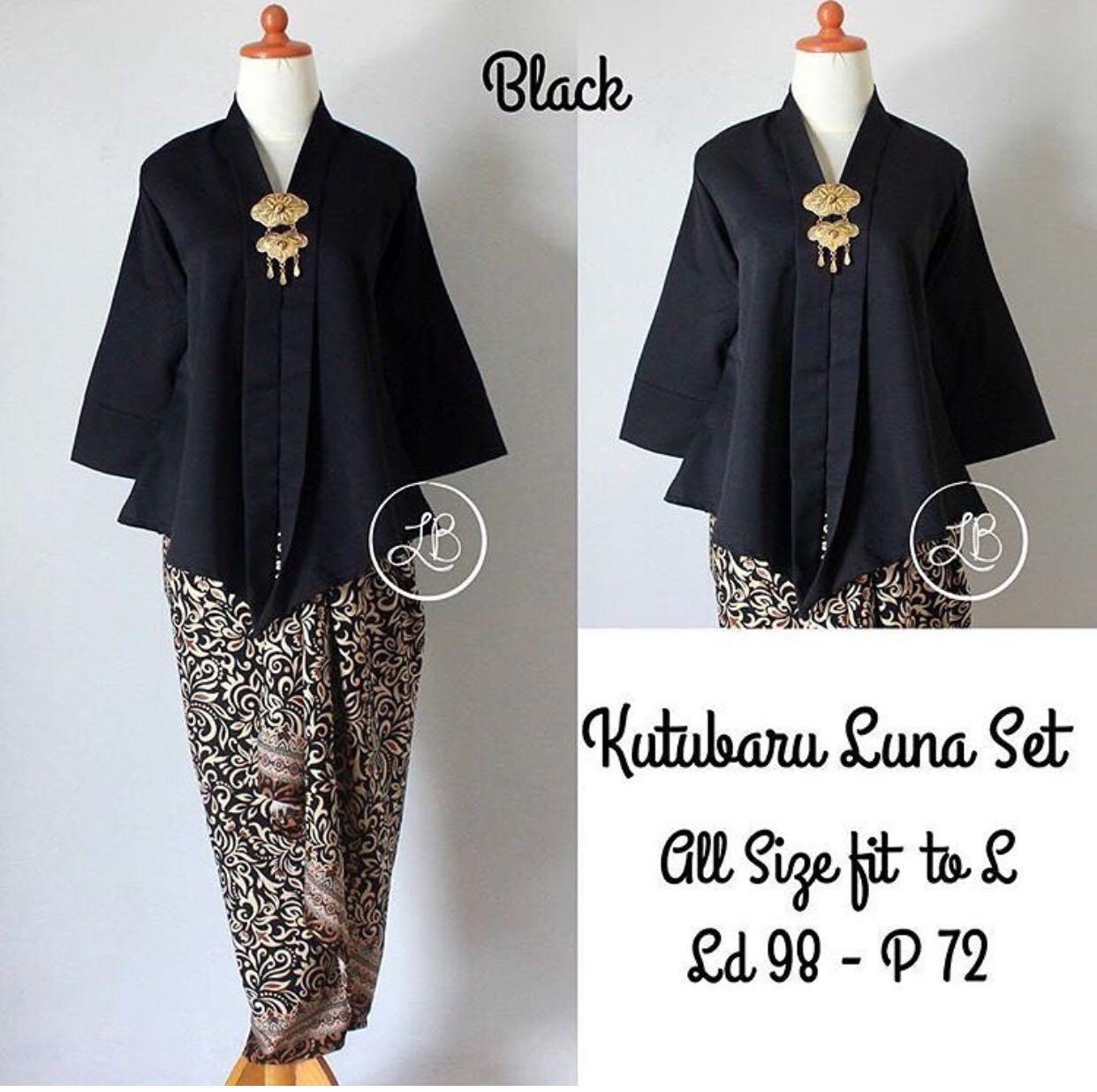 STELAN KEBAYA PESTA BEST SELLER / STELAN KEBAYA MURAH BALOTELI FLOY WARNA HITAM + ROK LILIT CACING GOLD