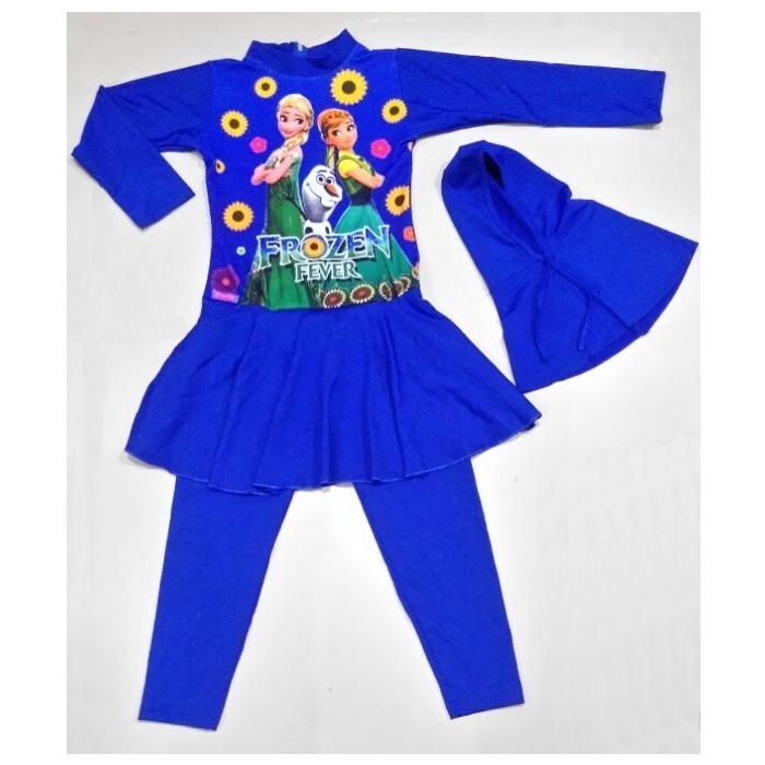 RNKD86 - Baju Renang Anak Muslim Frozen Fever Sunflower