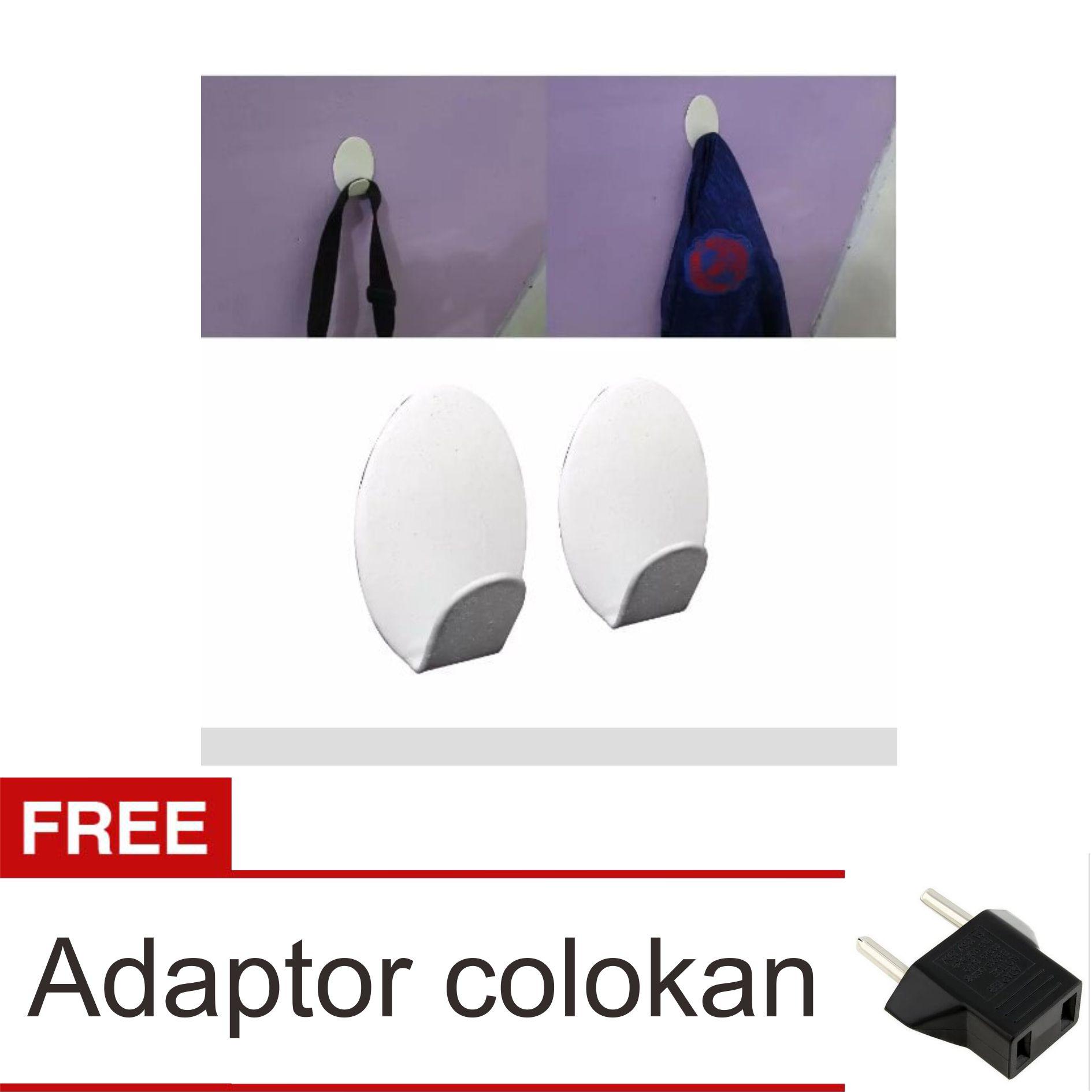 Lanjarjaya New Gantungan bentuk Oval pakaian Hook dinding pintu pemegang dapur kamar mandi handuk (1